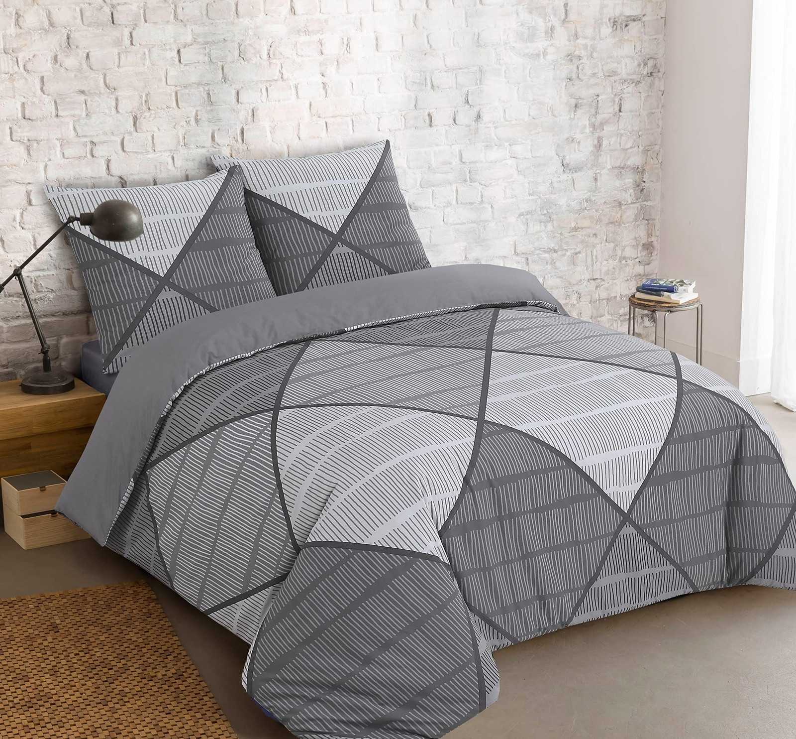 Omgoods Vision Dekbedovertrek Set van 100% Katoen, 260 x 240 cm