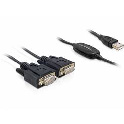 Delock USB-Kabel USB 2.0 USB-A Stecker, VGA 9pol. Stecker, VGA 9pol. Stecker 1.40 m Schwarz mit Gewinde 61886