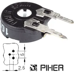 PT 10-S 250 - Einstellpotentiometer, stehend, 250 Ohm, 10 mm