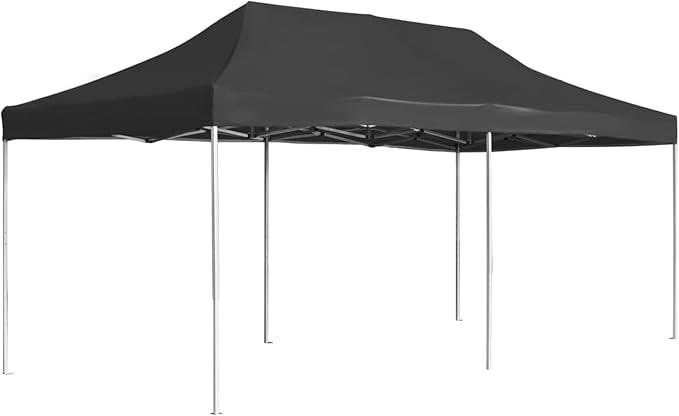 Profi-Partyzelt Faltbar Aluminium 6x3 m Anthrazit Pavillon, Faltpavillon, Gazebo, Überdachung Garten, Sonnenschutz Zelt, Poolzelt, Pop Up Zelt, Pergola