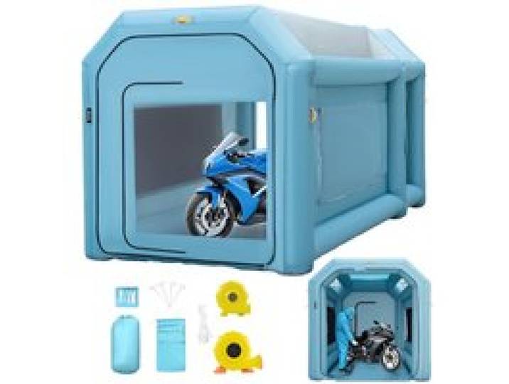 VEVOR Tunneltenten Opblaasbare Spuitcabine 4x2,5x2,5 m Werktent 210D Oxford-stof en PVC Lakcabine met Opblaasventilator en Ventilatieventilator voor het Schilderen van Auto-onderdelen, Kamperen