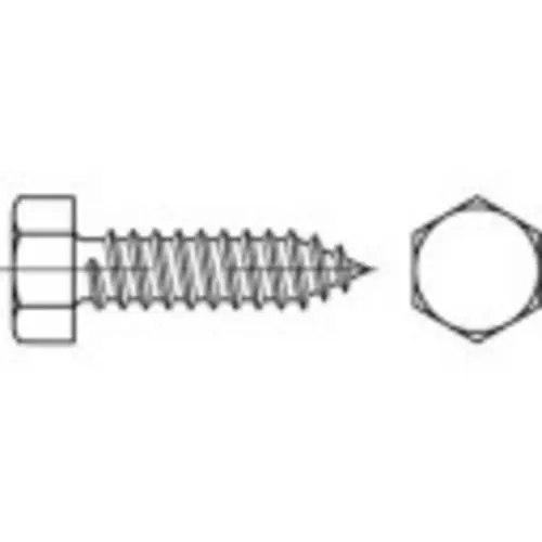 TOOLCRAFT 1068008 Sechskantblechschrauben 5.5mm 50mm Außensechskant DIN 7976 Edelstahl A2 250St.