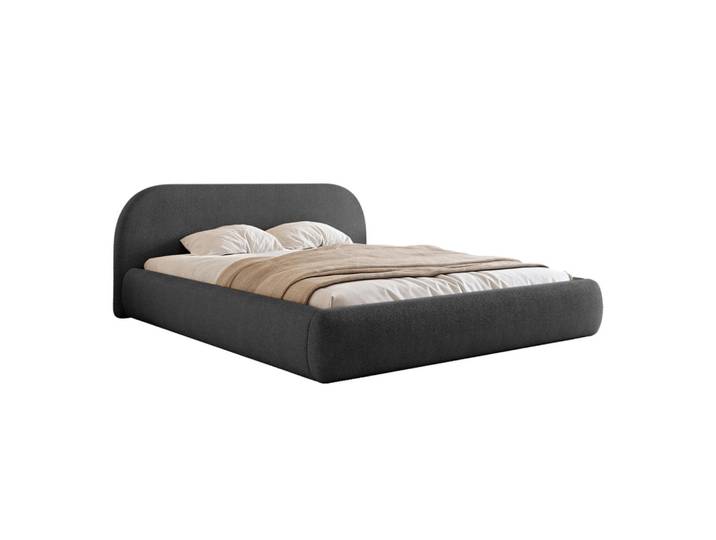 Fedve Polsterbett Lloret 140x200 cm, Graphit, Schwarz, 200x140 cm, Schlafzimmer, Betten, Polsterbetten