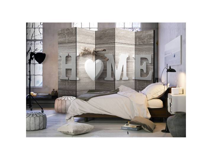 Paravent Home and Heart Fleece Beige 225 x 172 x 3cm