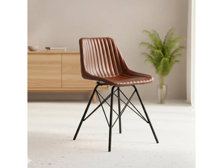 Chaise en cuir marron - Chelsea
