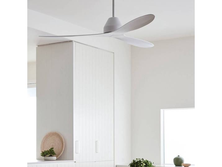 Beacon Lighting Deckenventilator Whitehaven, weiß, DC, leise, 142 cm Whitehaven, weiß / opal, für Wohn- / Esszimmer, Kunststoff, Modern