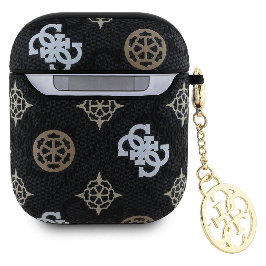 Guess Headphone case - AirPods 1/2 PU 4G Peony Charm Case Black (Kopfhörer Hülle) (57983122179)