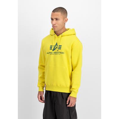 Hoodie ALPHA INDUSTRIES "Basic BL Hoodie", Herren, Gr. XXL, gelb (cyber), Obermaterial: 80% Baumwolle, 20% Polyester, regular fit, Sweatshirts Hoodie