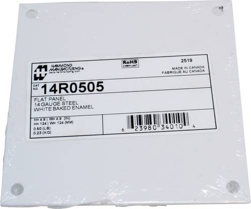 Hammond Electronics Montageplatte Stahl Weiß (L x B x H) 124 x 124 x 1.8mm 1St.