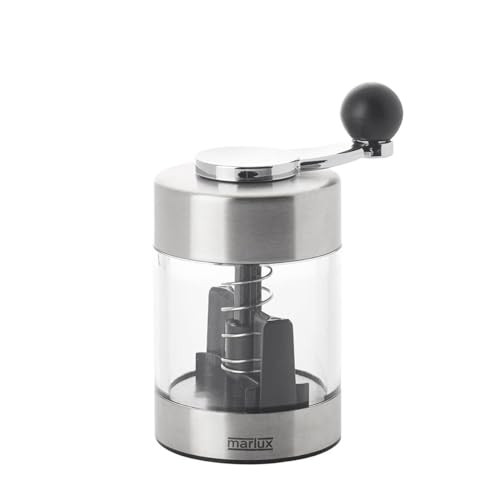De Buyer Baiao Zoutmolen voor chocolade of Parmezaanse kaas, Transparant/Roestvrij staal, B: 6,3 cm, D: 8,5 cm