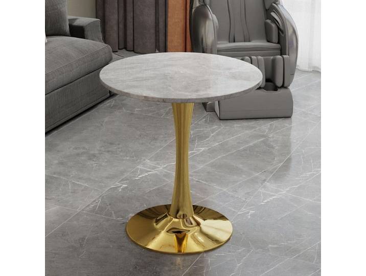 Table basse - OEM - Moderne - 70x70x72 cm - Marbre artificiel - Doré - Rond