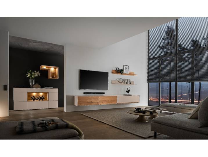 Wohnwand Turin Sand / Wildeiche