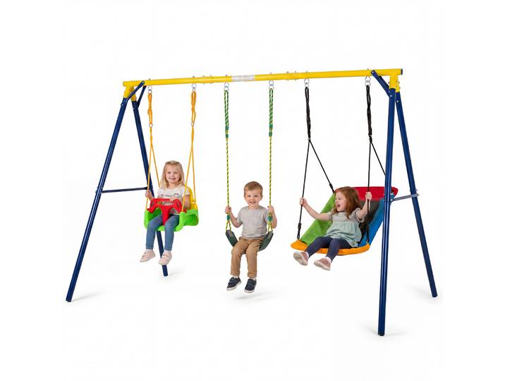 Schommelframe Outdoor 3 in 1 Schommelset met Babyschommel U-schommel & Nestschommel
