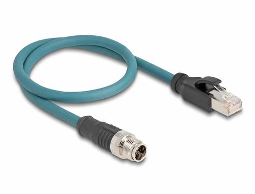 Delock 60077 RJ45 / M12 Netzwerk Adapter S/FTP 0.50m Türkis 1St.