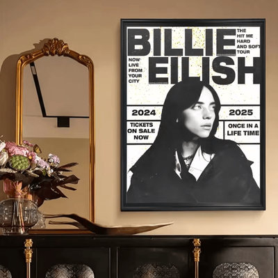 Inspire Curations Billie Eilish Hit Me Hard And Soft Poster Vintage Kraft Paper Aesthetic Wall Decor zlh4095 40x50cm Unframed