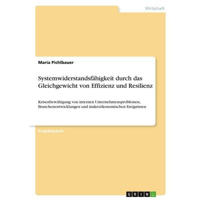 Systemwiderstandsfähigkeit durch das Gleichgewicht von Effizienz und Resilienz, Taschenbuch von Maria Pichlbauer, GRIN, 978-3-346-22749-2