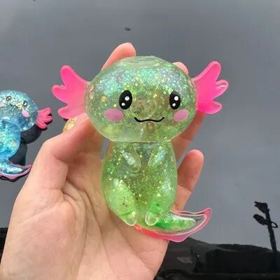 Quick Pick Pro Axolotl Stretchy Squishy Fidget Toy For Stress Relief And Sensory Fun green