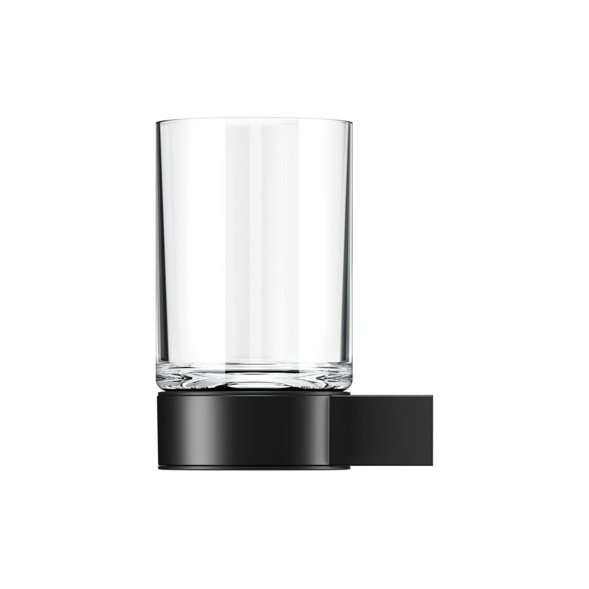 Keuco Glashalter Plan schwarz, mit Echtkristall-Glas (14950379000)