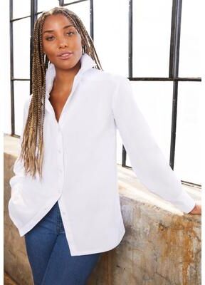Plus Size Women's Poplin La Vie Tunic by June & Vie in White (Size 26/28)