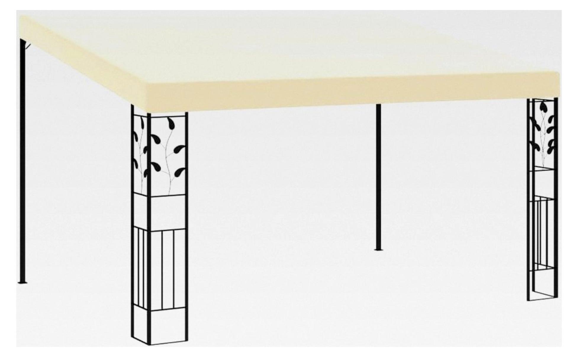 Wandpavillon Anbaupavillon Sonnenschutz Pergola Gartenpavillon Terrassendach Überdachung Gartenzelt Partyzelt 4x3x2,5m Cremeweiß