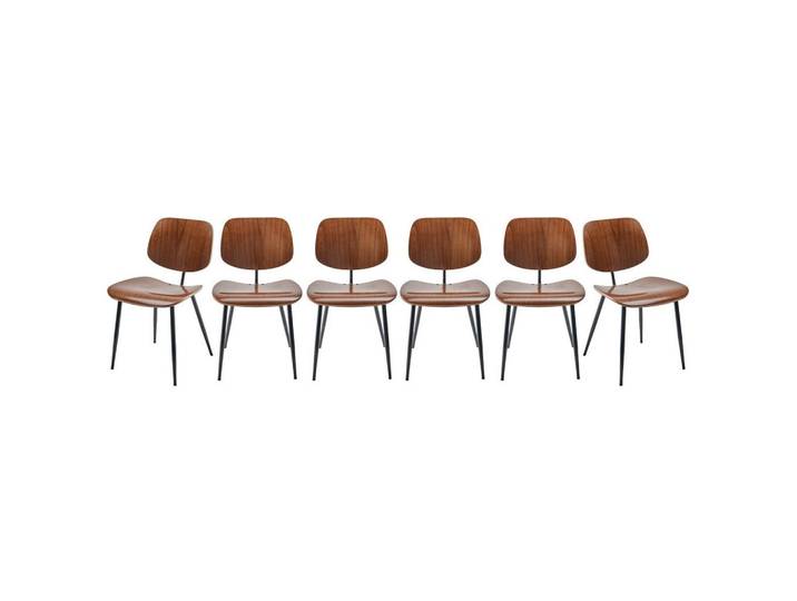 Signature Stühle finished Olympia - 6-los - 4/76,5/76,5 cm, Nussbaumfarben, Holz, 76.5x76.5x51 cm, Esszimmer, Stühle