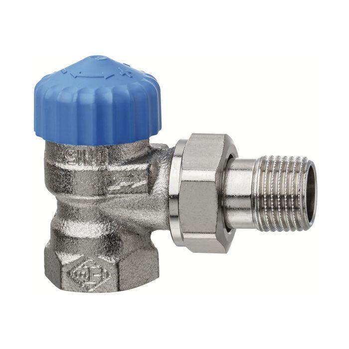 Heimeier Thermostat-Ventilunterteil 2241-03.000 Rp 3/4xR 3/4, Eck, Rotguss vernickelt, geringer Widerstand
