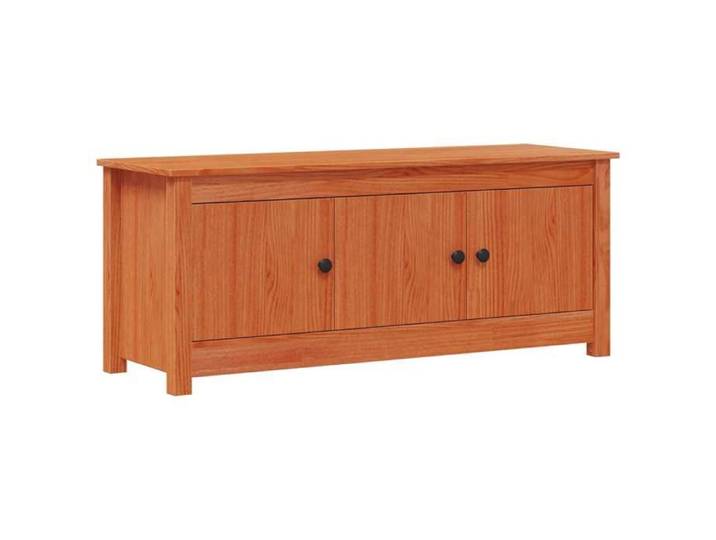 Meuble - Armoire rangement - Marron - Cabinet à chaussures Brun Ciré 110x38x45 5 cm Pin massif_27799