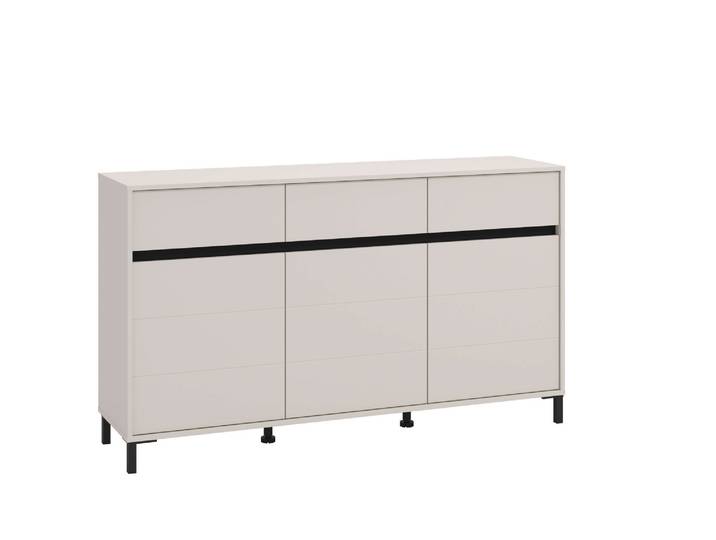 Sideboard HOME AFFAIRE Marron, Kommode, vielseitig einsetzbar , schwarz (kaschmir, schwarz), B:157cm H:90cm T:40cm, Sideboards, Sideboard, Breite 157 cm, mit 3 Schubladen, hinter je Tür 2 Fächer