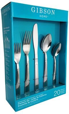 Gibson Creston 20 Piece Flatware Set withTumble Finish