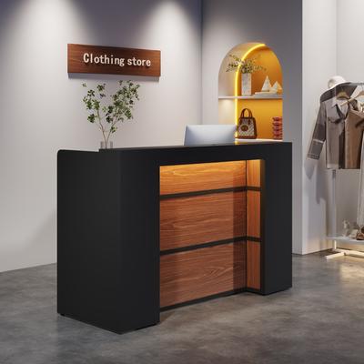 1Easylife Large Reception Desk Front Desk with LED Lights for Salon Reception Room Store Office Lobby Retail Shop Clinic