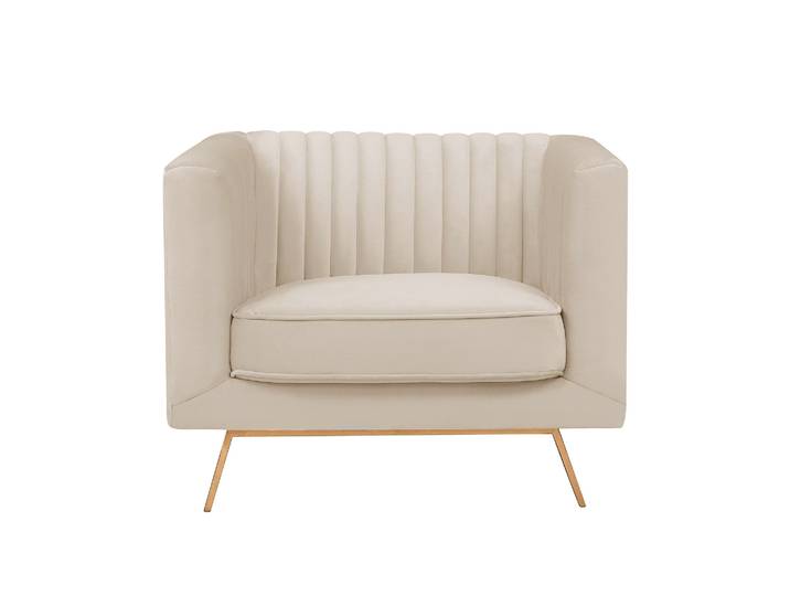 Fauteuil En Velours Beige - Gatsby