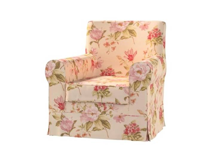 Dekoria Housse de chaise de remplacement Ektorp Jennylund Housse de modèle Ektorp grandes fleurs sur fond crème