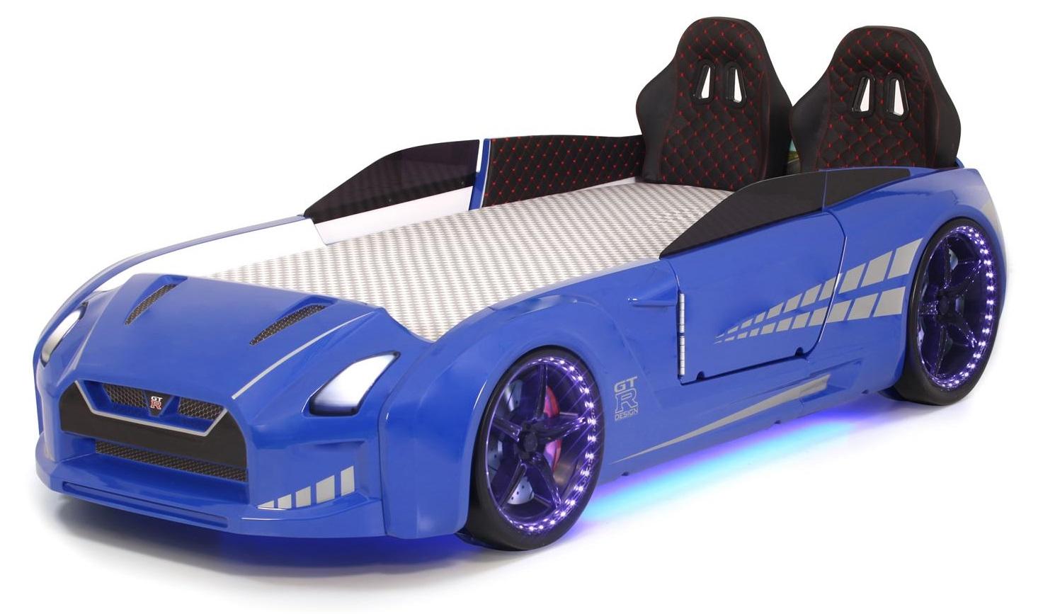 Kinder Autobett GT-V mit Türen Inkl. Bluetooth in Blau
