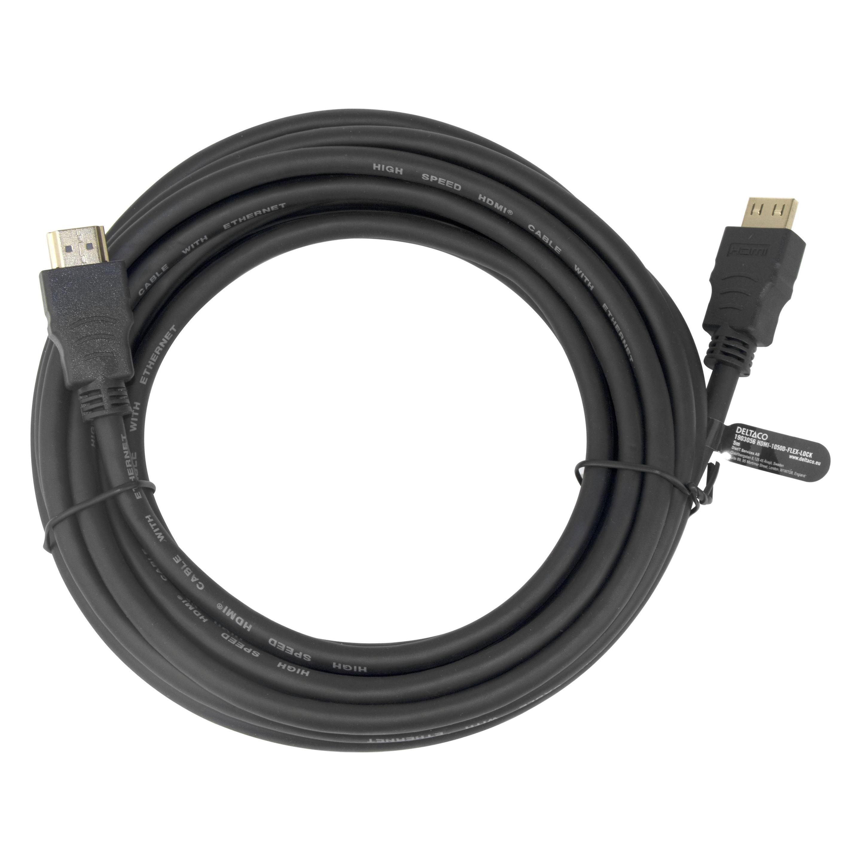 Deltaco HDMI-1050D-FLEX-LOCK (5 m) (HDMI-1050D-FLEX-LOCK)