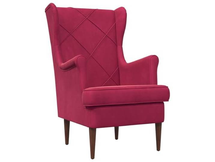 Sessel Rotwein Samt Velour mit Metall und Holzrahmen Modernes Design, weiche Velours-Polsterung, austauschbare Sitzfläche, stabiler Metall-Holzrahmen, leichte Reinigung