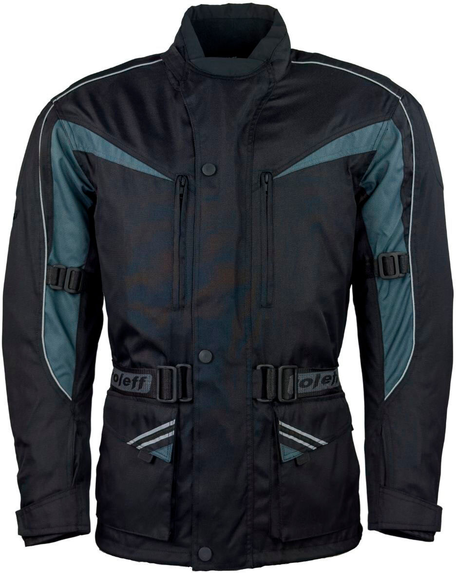 Motorradjacke ROLEFF "Cologne" Gr. 7XL, silber (schwarz, silberfarben), Jacken, 7XL, Obermaterial: 100% Polyester. Innenfutter: 100% Polyester, Motorradjacke, Mit Sicherheitsstreifen