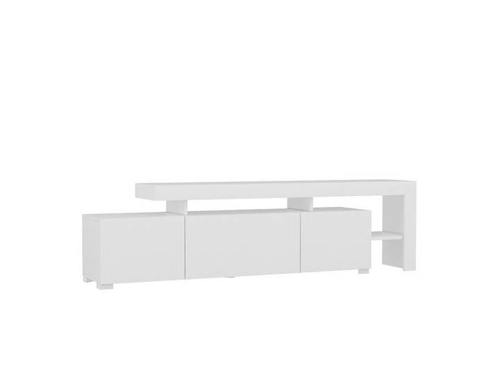 Livetastic Lowboard Beliz TV-Schrank, Weiß, Uni, warmweiß, 192x53x37 cm, Beleuchtung, Wohnzimmer, Wohnwände, Lowboards