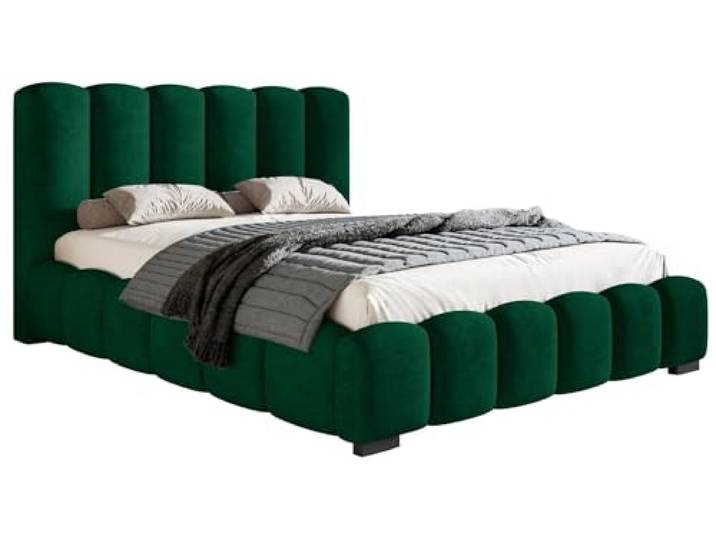 Emporius Polsterbett 140x200cm Pearl - Doppelbett mit Bettkasten, Schlafzimmerbett, Hersteller Möbel, Schlafzimmer - Velvet (Grün - Amor Velvet 4311)