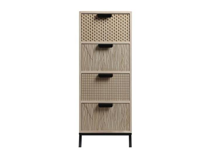 Rebecca Mobili Kommode mit 4 Schubladen, Mehrzweck-Kommode, Holz MDF Metall, Schwarz Braun, Industrieller Stil, Möbel für Zuhause - Maße HxBxT: 76 x 30 x 25 cm - Art. RE6906