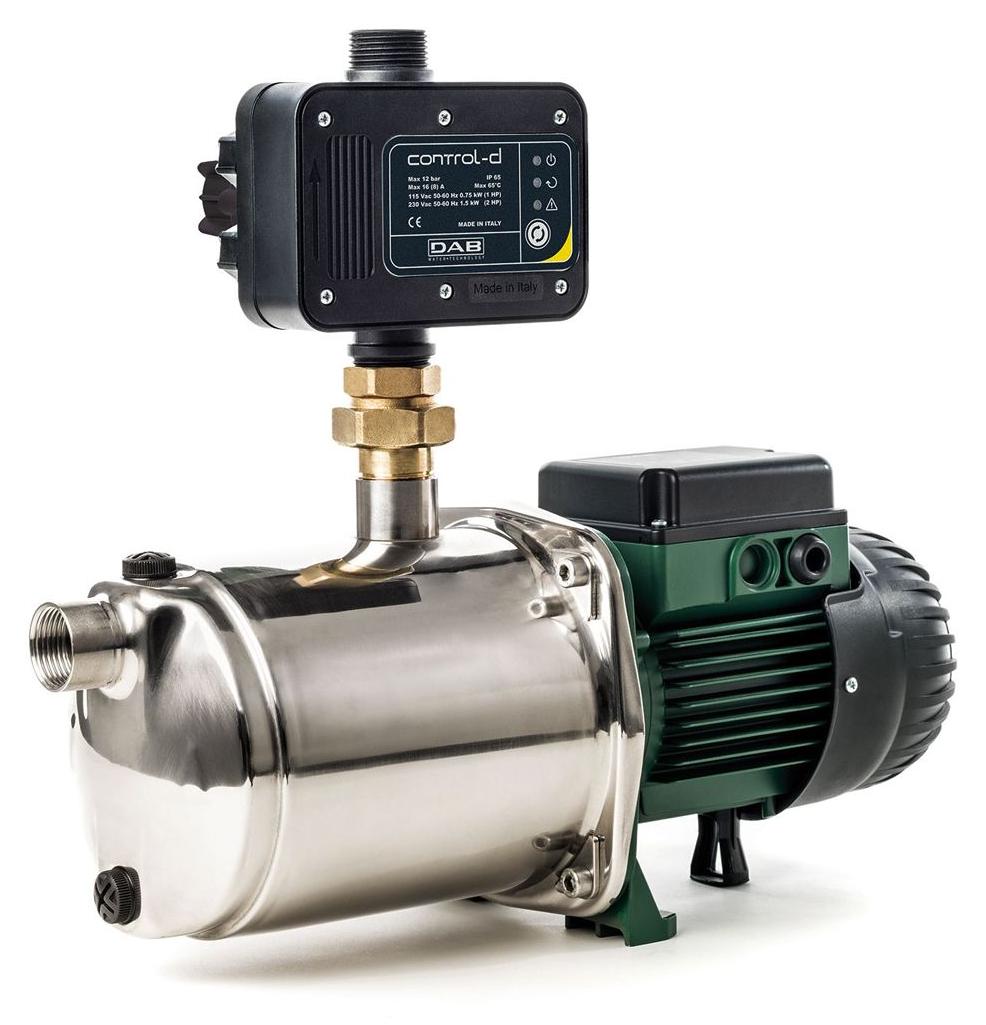 DAB EuroInox 30/30 M + DAB Control-D Hauswasserautomat - 3300 L/Std. - 830W - Förderhöhe 46 m - Rostfreier Stahl - Geräuscharm - Bewässerungspumpe