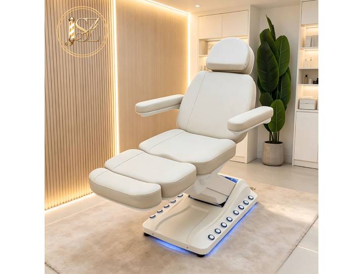 Lit de massage facial à moteurs électriques de luxe, fauteuil-lit multifonctionnel pour salon d'esthétique
