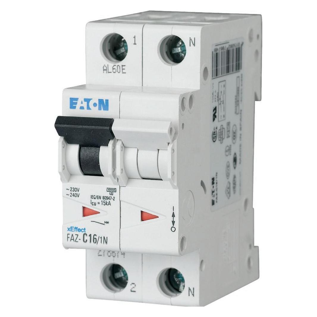 Eaton MCB, 25A, C-type, 1Pole+N, 15kA (FAZ-C25/1N)