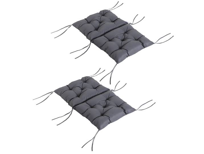 Outsunny Lot de 2 coussins de chaise avec dossier 50X98X8 cm gris foncé