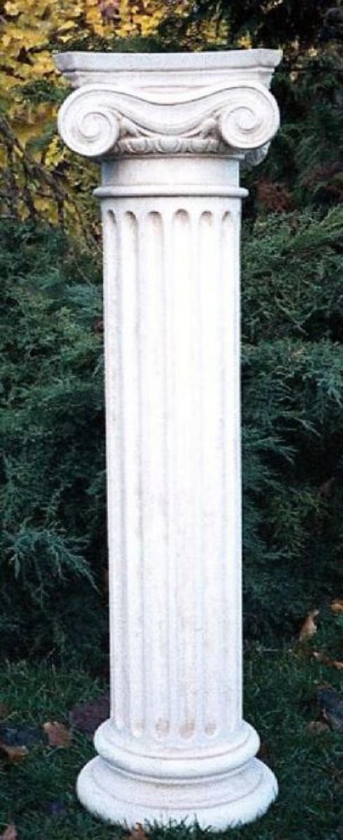 Casa Padrino Barock Säule / Gartensäule Weiß 24 x 24 x H. 90 cm - Gartendeko Accessoires