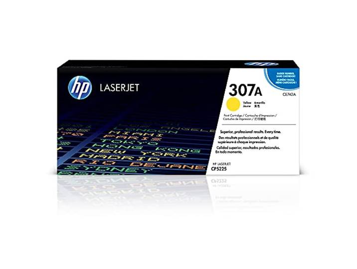 HP 307A Toner LaserJet Jaune Authentique (CE742A) pour HP Color LaserJet Professional CP5220\, Rendement standard