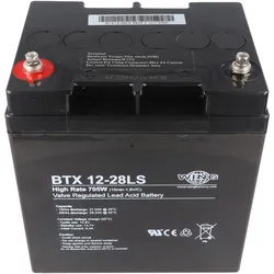 AccuCell, Versorgungsbatterie, Wing BTX12-28LS 12V 28Ah high rate hochstromfähig Bleiakku AGM Blei Gel Akku (12 V, 28 Ah)