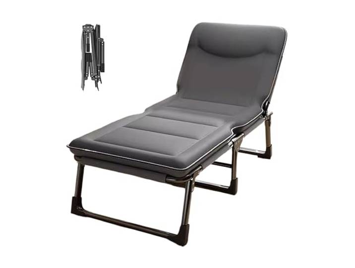 EBzvblxm Tragbares Klappbett mit Stahlrahmen Grau, 2 Größen, Camping, Büro, Zuhause, Gäste, Wohnheim, Wohnzimmer: Schlafen(Gray C,170*60*30cm)