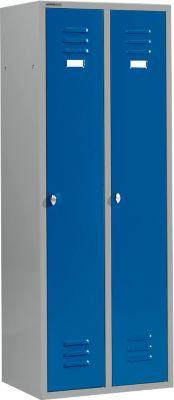 Schäfer Shop Select Kleiderspind mit 2 Abteilen, Drehriegelverschluss, weißaluminium/enzianblau