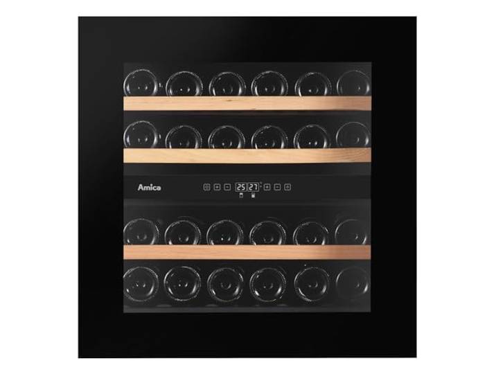 Amica Weintemperierschrank 26 Flaschen 2 Temperaturzonen WK 341 215 S 63 L Nutzinhalt, Kompressortechnik, 5-20 °C Temperaturbereich, UV-Schutzglas, Luftfeuchtigkeitssystem, X-Type Design