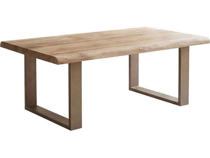 Couchtisch HOME AFFAIRE CT Tristan Dust , braun (natur, beige, natur), B:112cm H:45cm T:70cm, Platte Eiche Dust Lamelle;Gestell Metall, Tische, Couchtisch, keine